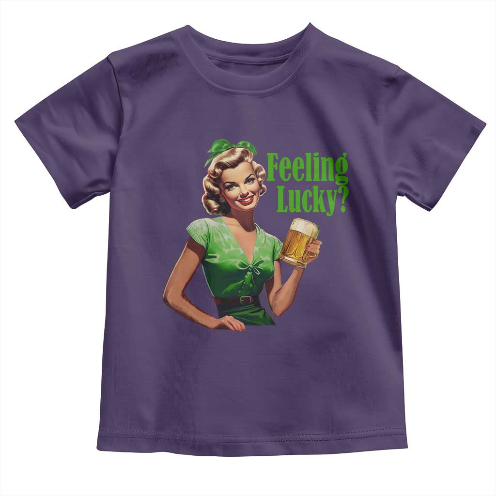 St. Patricks Day Toddler T Shirt Feeling Lucky Trendy Retro