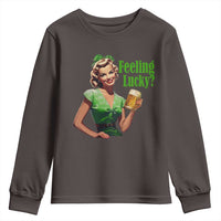 St. Patricks Day Youth Sweatshirt Feeling Lucky Trendy Retro