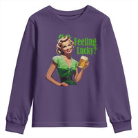 St. Patricks Day Youth Sweatshirt Feeling Lucky Trendy Retro