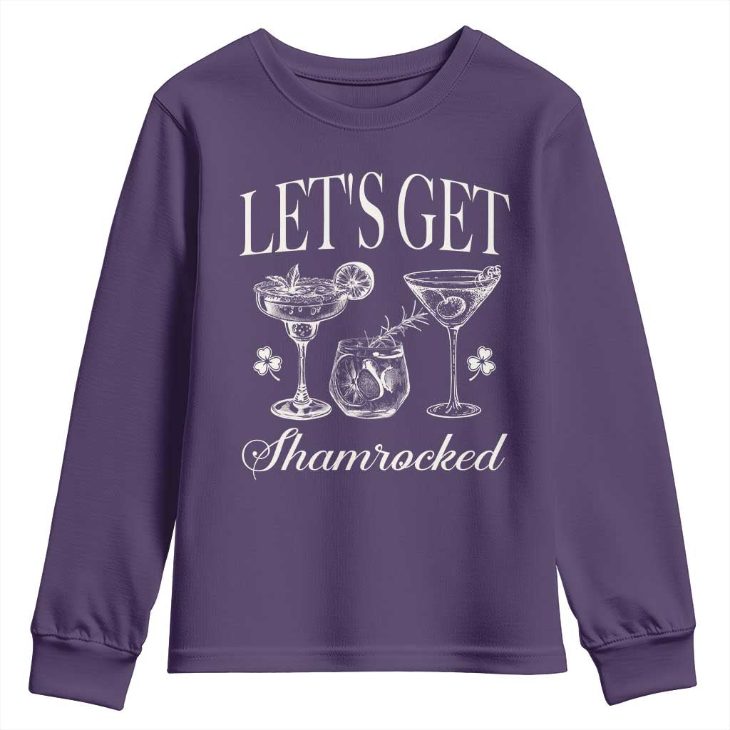 St Patricks Day Cocktail Youth Sweatshirt Lets Get Shamrocked