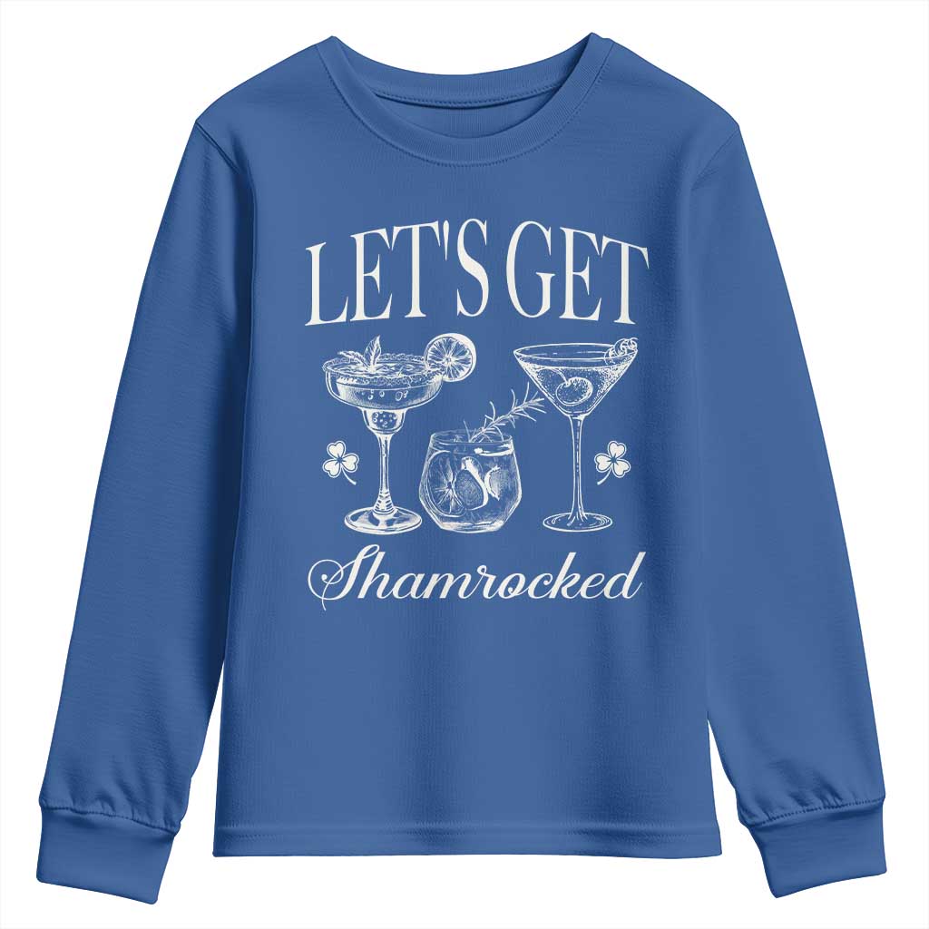 St Patricks Day Cocktail Youth Sweatshirt Lets Get Shamrocked