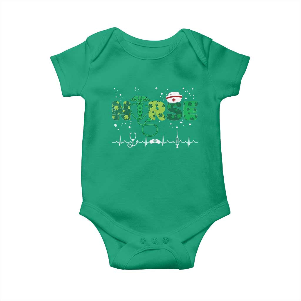Nurse St Patricks Day Baby Onesie Stethoscope Scrub Irish Nurses Paddys Day