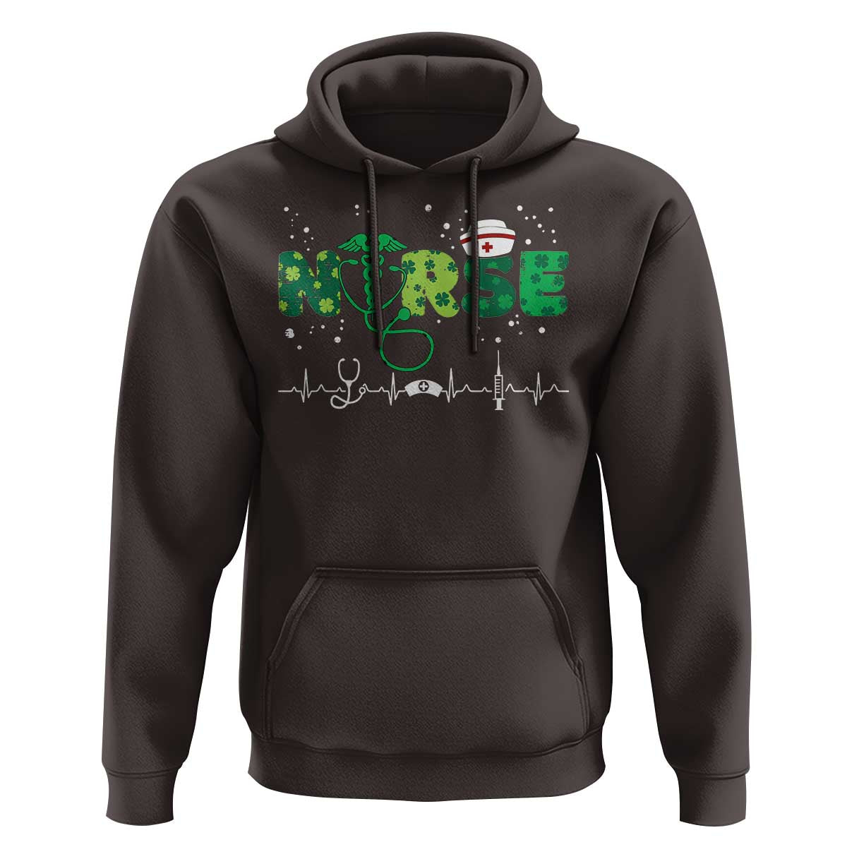 Nurse St Patricks Day Hoodie Stethoscope Scrub Irish Nurses Paddys Day