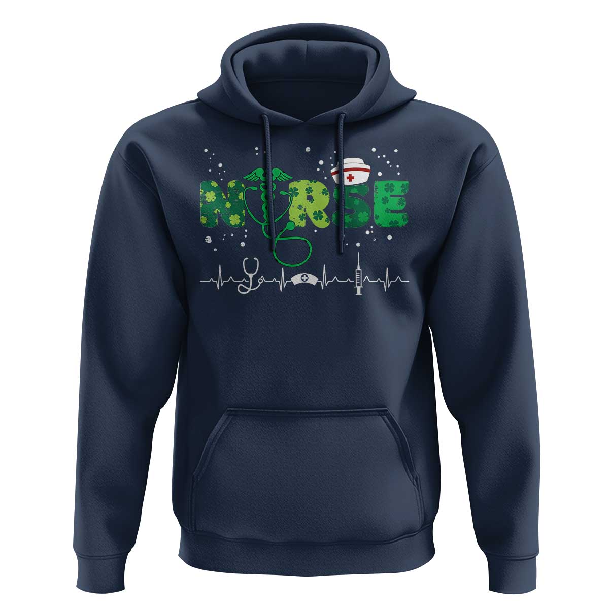 Nurse St Patricks Day Hoodie Stethoscope Scrub Irish Nurses Paddys Day