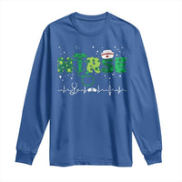 Nurse St Patricks Day Long Sleeve Shirt Stethoscope Scrub Irish Nurses Paddys Day