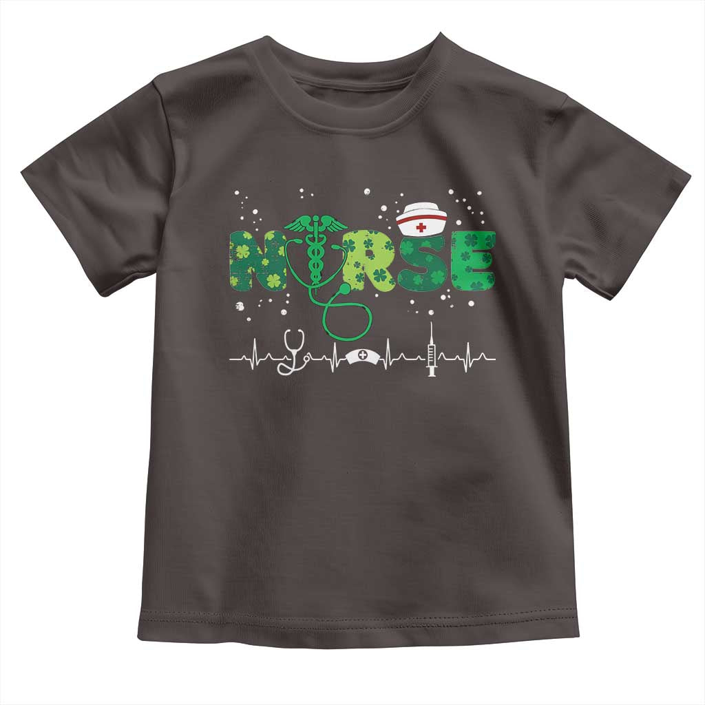 Nurse St Patricks Day Toddler T Shirt Stethoscope Scrub Irish Nurses Paddys Day