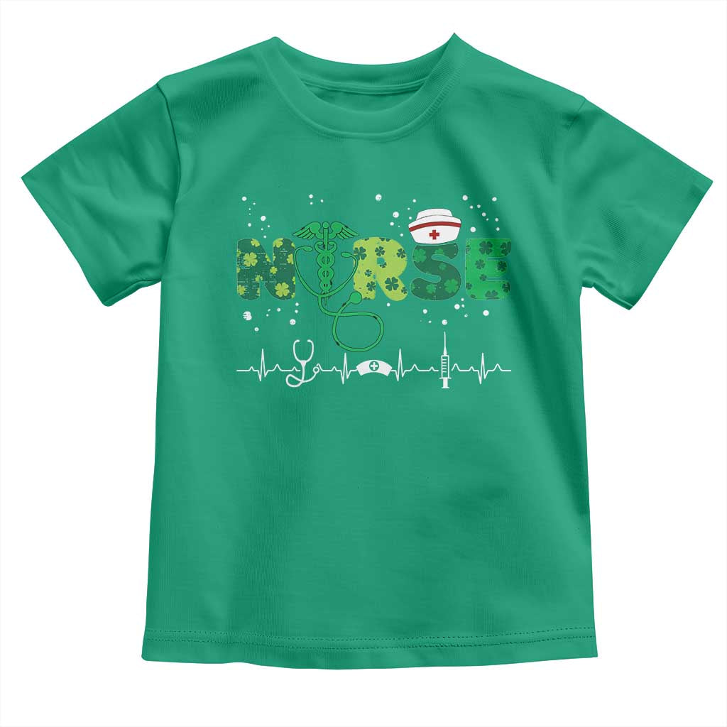 Nurse St Patricks Day Toddler T Shirt Stethoscope Scrub Irish Nurses Paddys Day