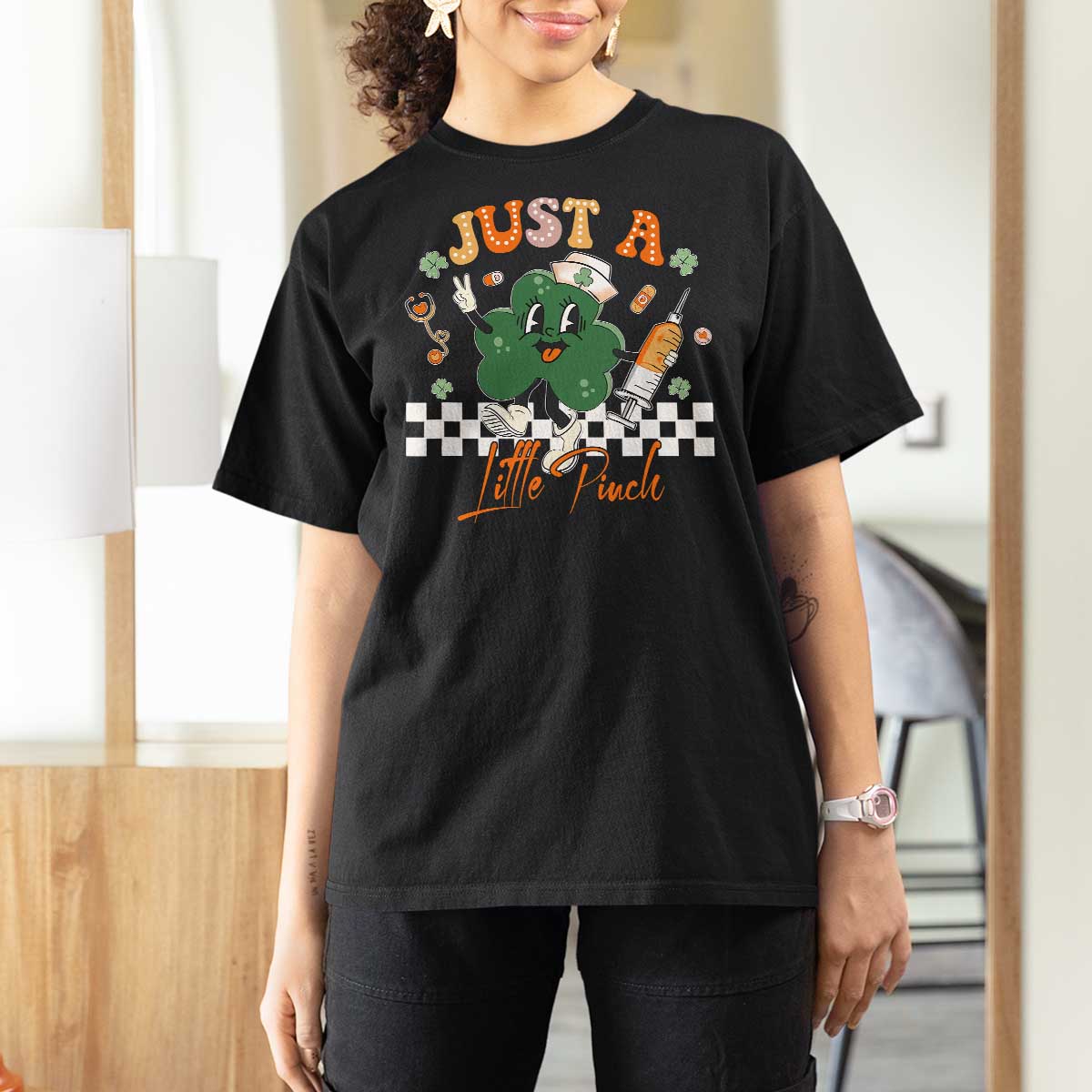 Nurse St Patrick's T Shirt For Women Just A Little Pinch