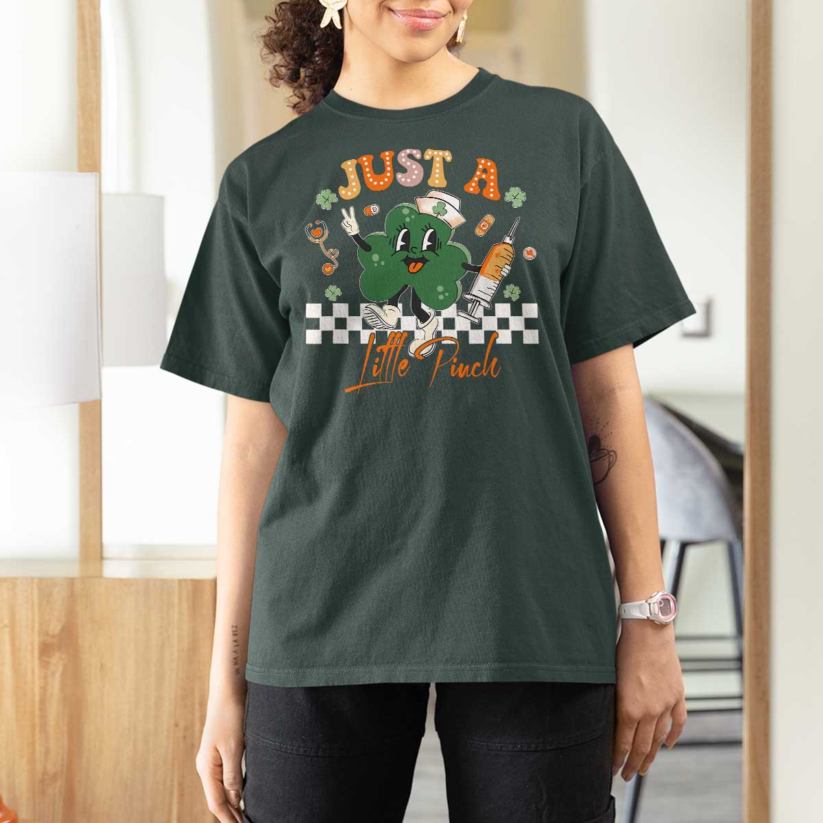 Nurse St Patrick's T Shirt For Women Just A Little Pinch
