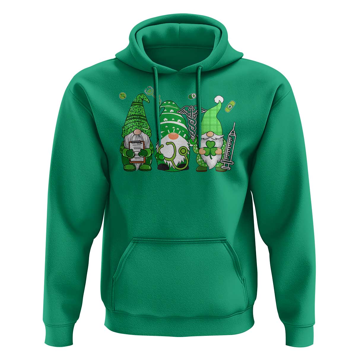 Nurse St Patricks Day Hoodie Lucky Shamrock Leopard Gnomes Irish Nurses