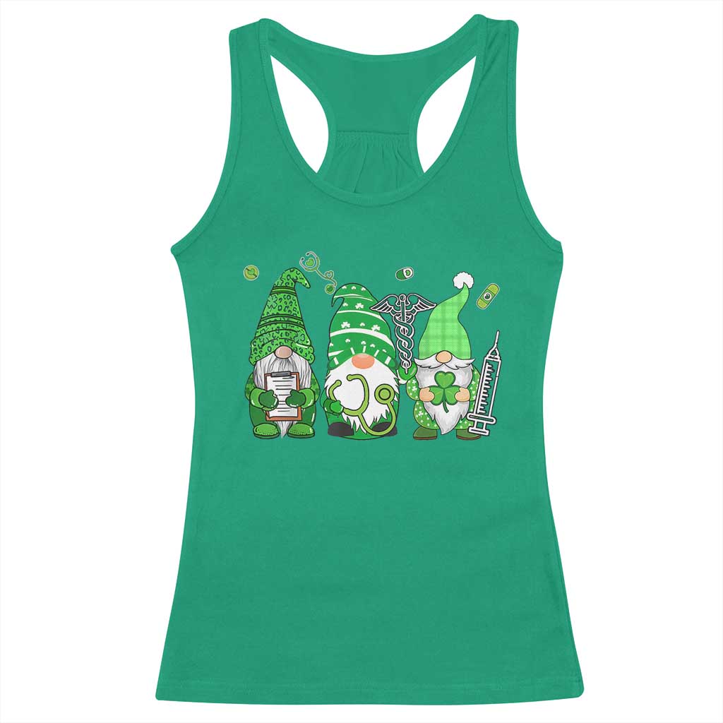 Nurse St Patricks Day Racerback Tank Top Lucky Shamrock Leopard Gnomes Irish Nurses