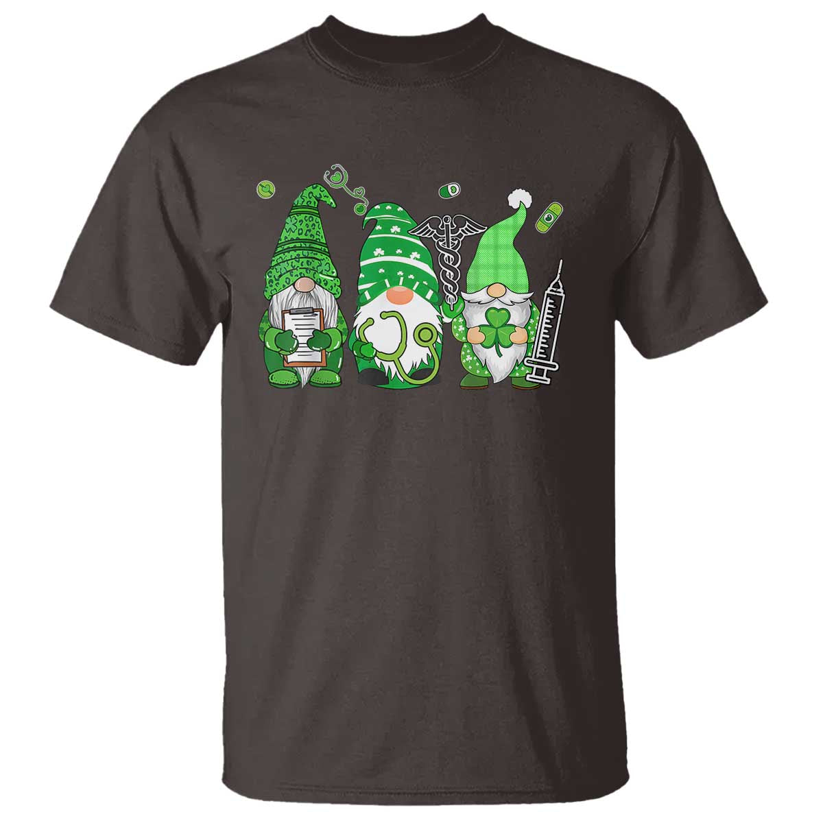 Nurse St Patricks Day T Shirt Lucky Shamrock Leopard Gnomes Irish Nurses
