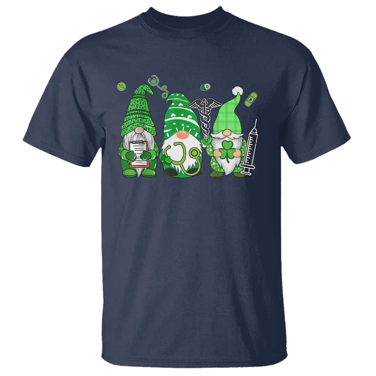 Nurse St Patricks Day T Shirt Lucky Shamrock Leopard Gnomes Irish Nurses