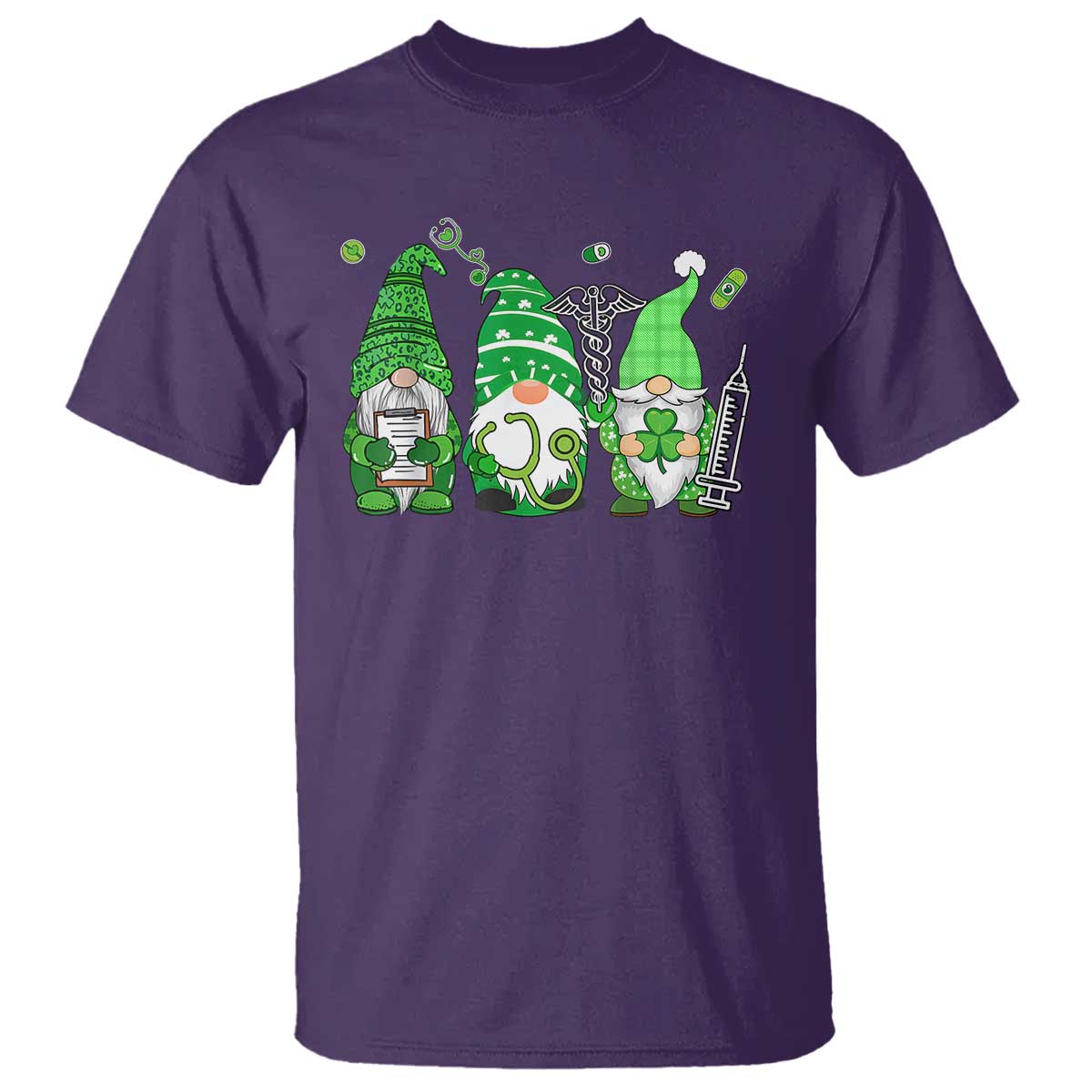 Nurse St Patricks Day T Shirt Lucky Shamrock Leopard Gnomes Irish Nurses