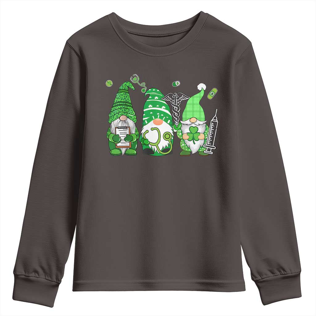 Nurse St Patricks Day Youth Sweatshirt Lucky Shamrock Leopard Gnomes Irish Nurses