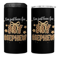 Im Just Here For My Nephew 4 in 1 Can Cooler Tumbler Gift For Aunt From Nephew Leopard