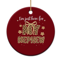 Im Just Here For My Nephew Ceramic Ornament Gift For Aunt From Nephew Leopard