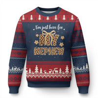 Im Just Here For My Nephew Ugly Christmas Sweater Gift For Aunt From Nephew Leopard