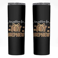 Im Just Here For My Nephew Skinny Tumbler Gift For Aunt From Nephew Leopard
