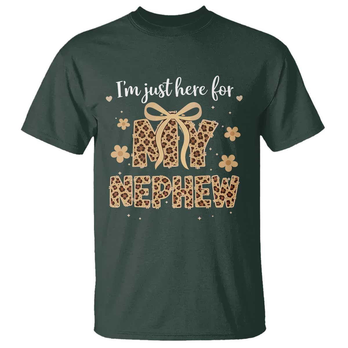 Im Just Here For My Nephew T Shirt Gift For Aunt From Nephew Leopard