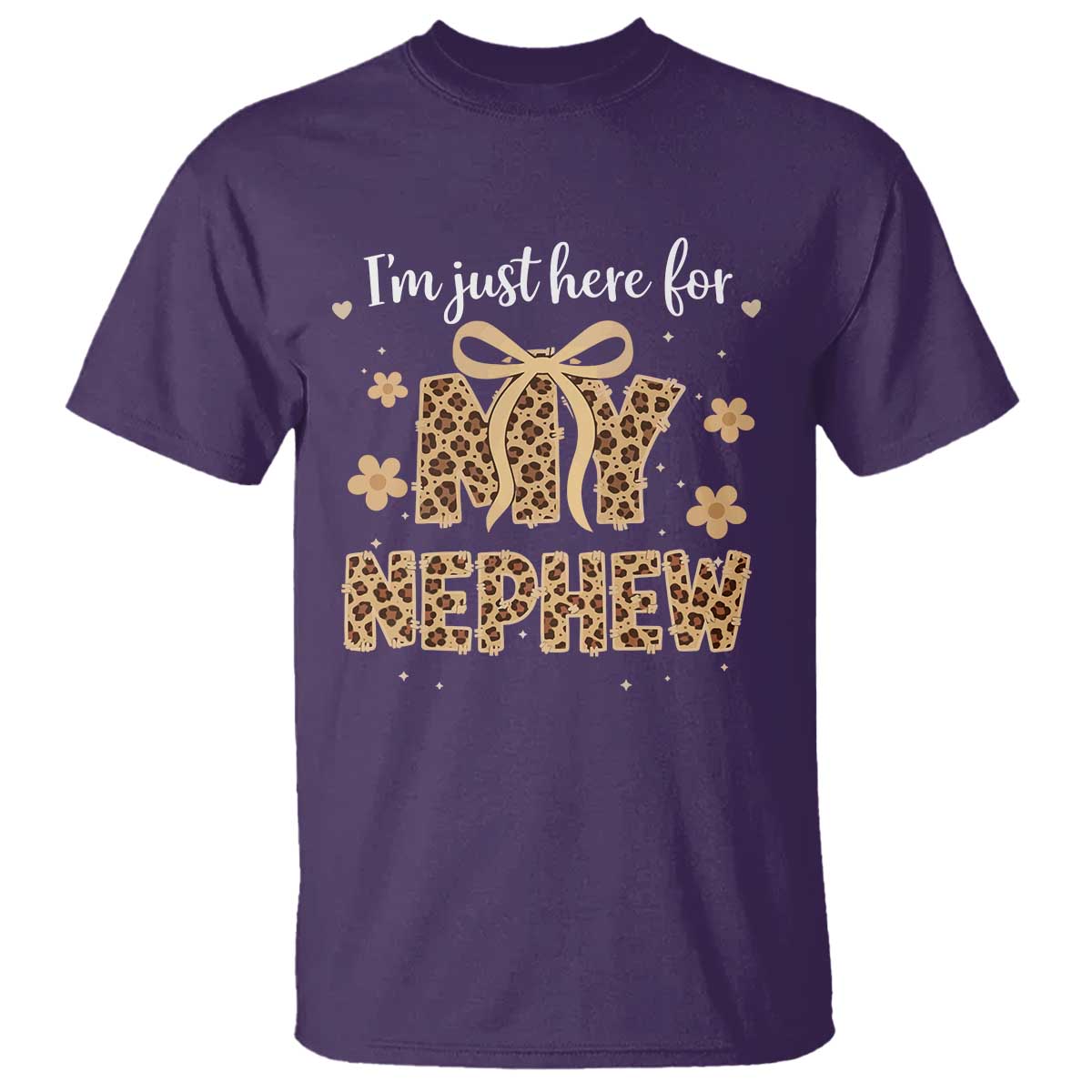 Im Just Here For My Nephew T Shirt Gift For Aunt From Nephew Leopard