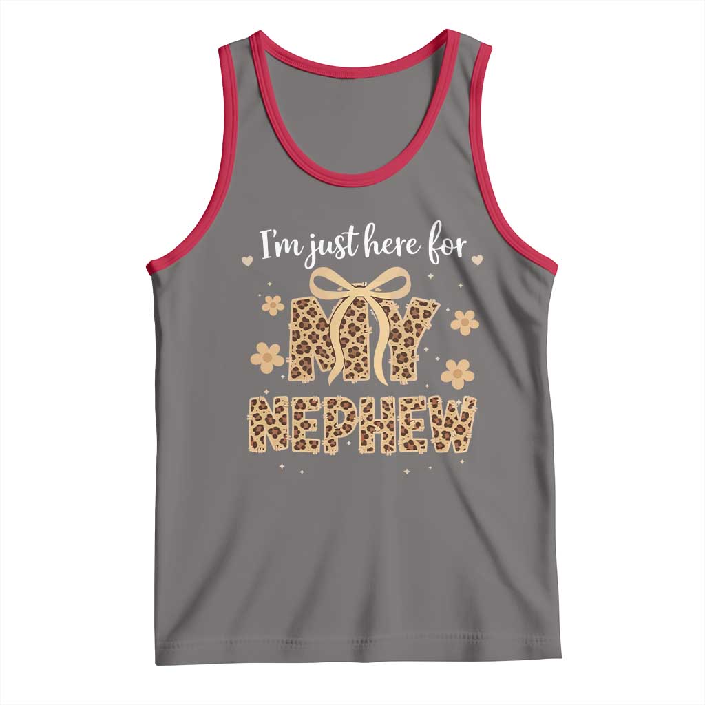 Im Just Here For My Nephew Tank Top Gift For Aunt From Nephew Leopard