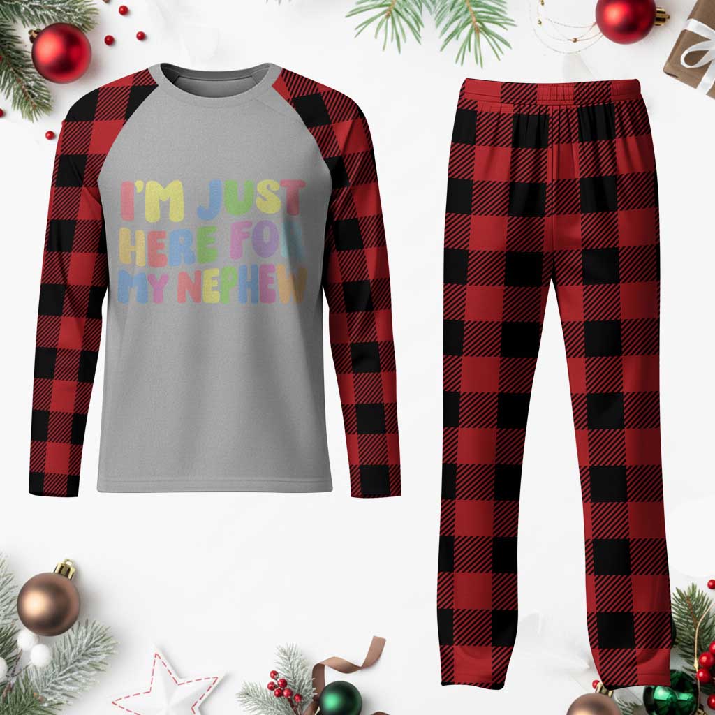 Im Just Here For My Nephew Plaid Pajama Set Gift For Aunt From Nephew