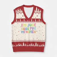 Im Just Here For My Nephew V-Neck Knit Sweater Vest Gift For Aunt From Nephew