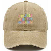 Im Just Here For My Nephew Washed Cotton Baseball Cap Gift For Aunt From Nephew
