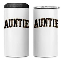 Auntie 4 in 1 Can Cooler Tumbler Retro Varsity New Aunt Letter Print