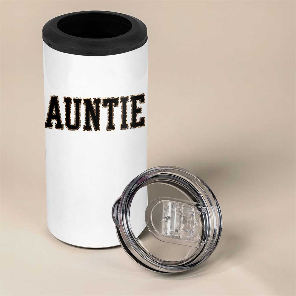 Auntie 4 in 1 Can Cooler Tumbler Retro Varsity New Aunt Letter Print