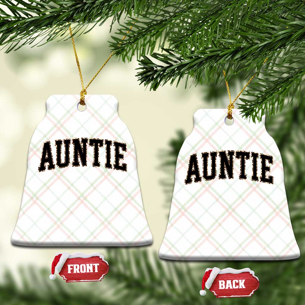 Auntie Ceramic Ornament Retro Varsity New Aunt Letter Print