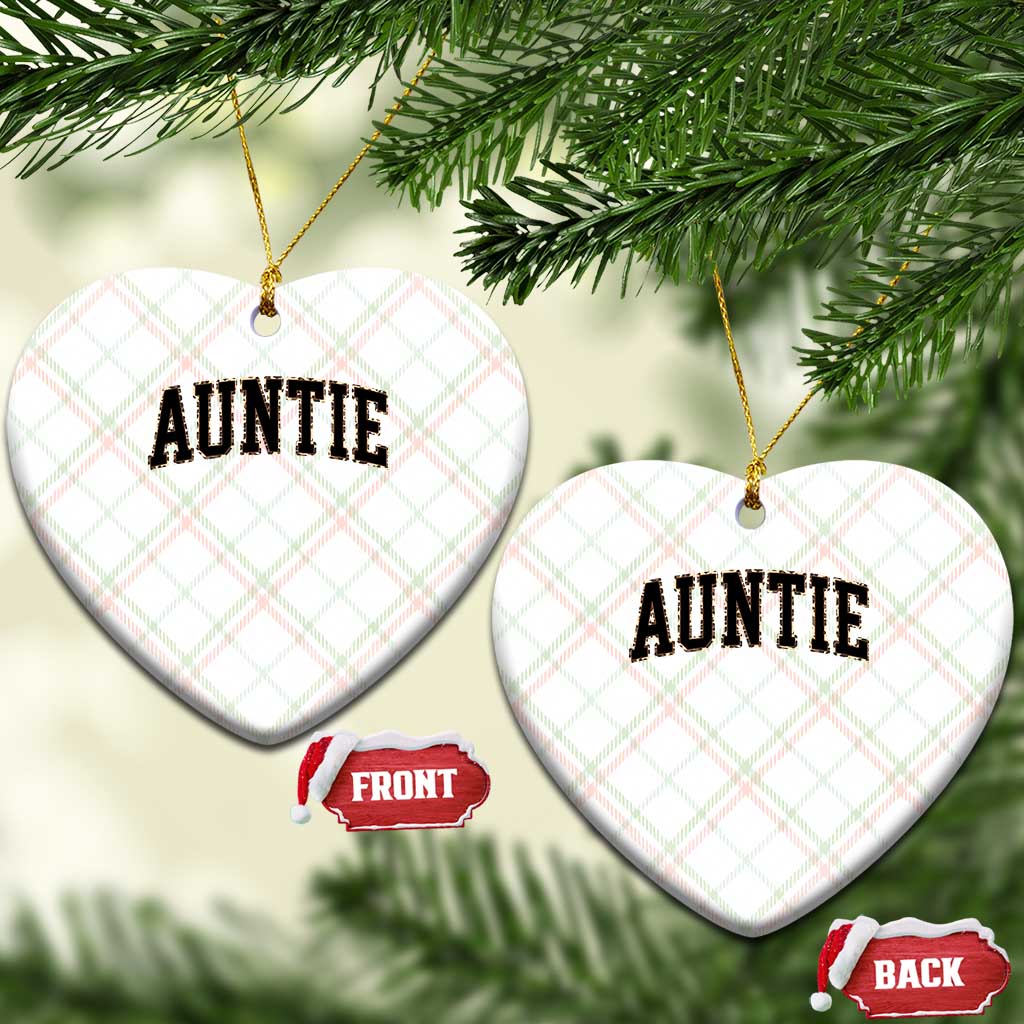 Auntie Ceramic Ornament Retro Varsity New Aunt Letter Print