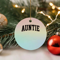 Auntie Ceramic Ornament Retro Varsity New Aunt Letter Print