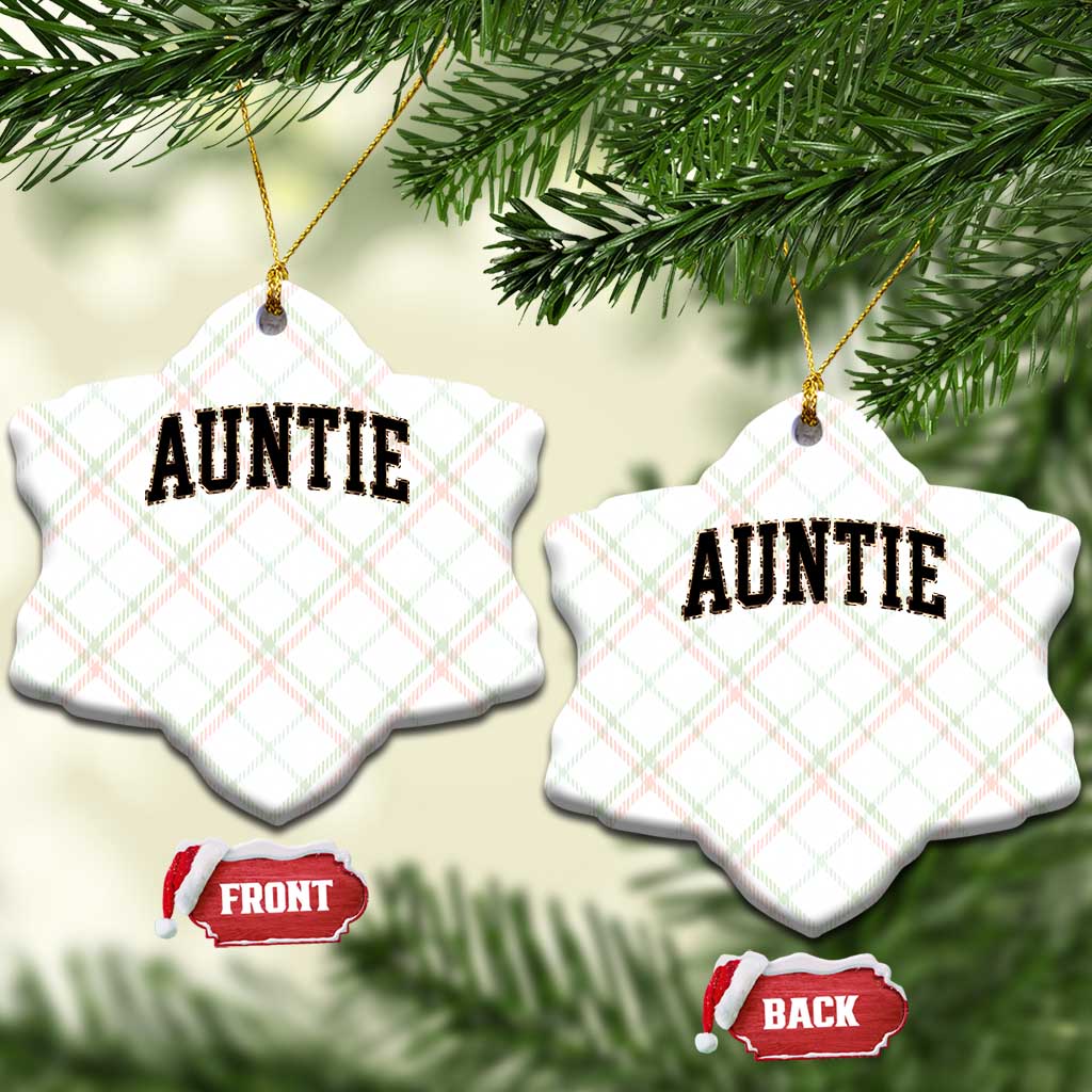 Auntie Ceramic Ornament Retro Varsity New Aunt Letter Print