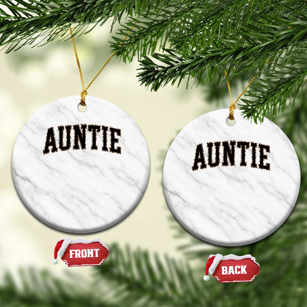 Auntie Ceramic Ornament Retro Varsity New Aunt Letter Print