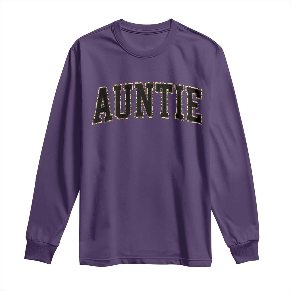Auntie Long Sleeve Shirt Retro Varsity New Aunt Letter Print