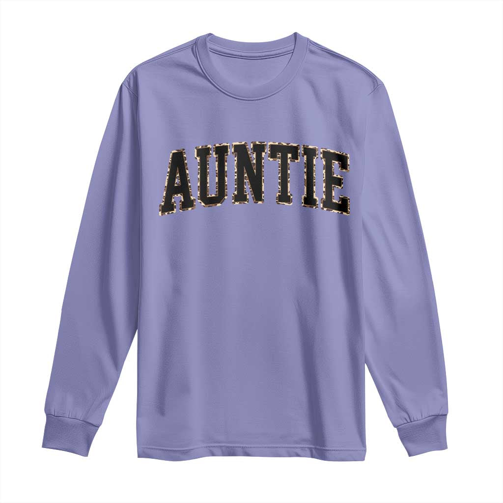 Auntie Long Sleeve Shirt Retro Varsity New Aunt Letter Print