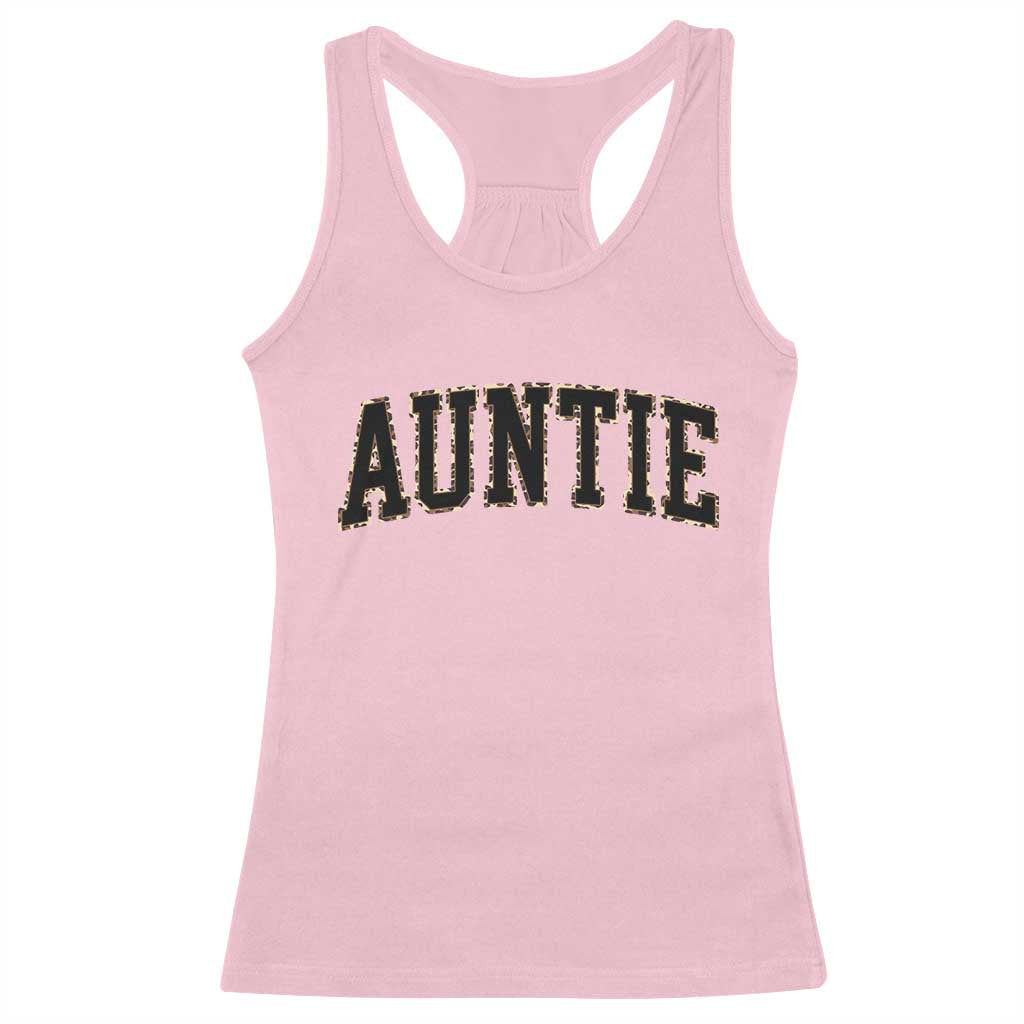 Auntie Racerback Tank Top Retro Varsity New Aunt Letter Print
