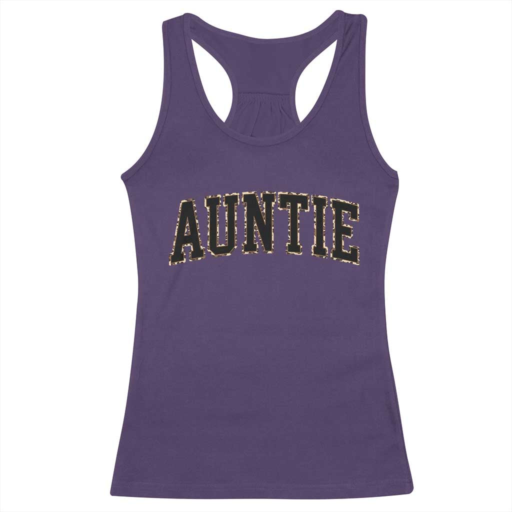 Auntie Racerback Tank Top Retro Varsity New Aunt Letter Print