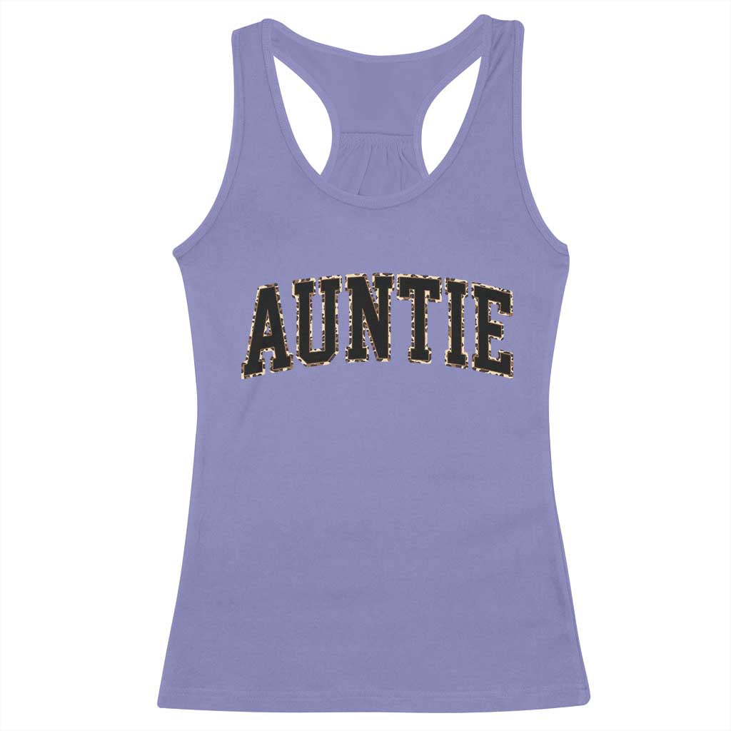 Auntie Racerback Tank Top Retro Varsity New Aunt Letter Print