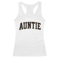 Auntie Racerback Tank Top Retro Varsity New Aunt Letter Print