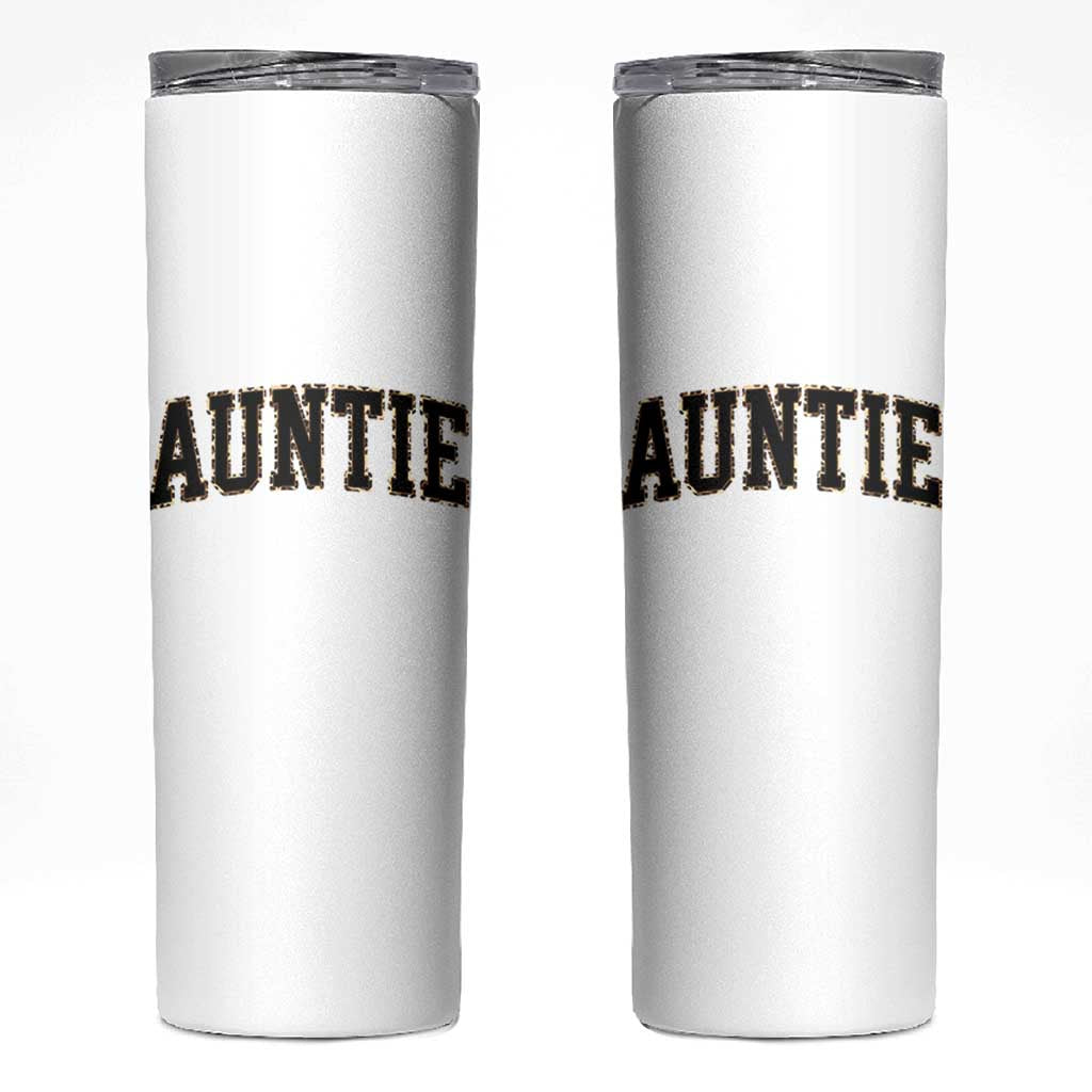 Auntie Skinny Tumbler Retro Varsity New Aunt Letter Print