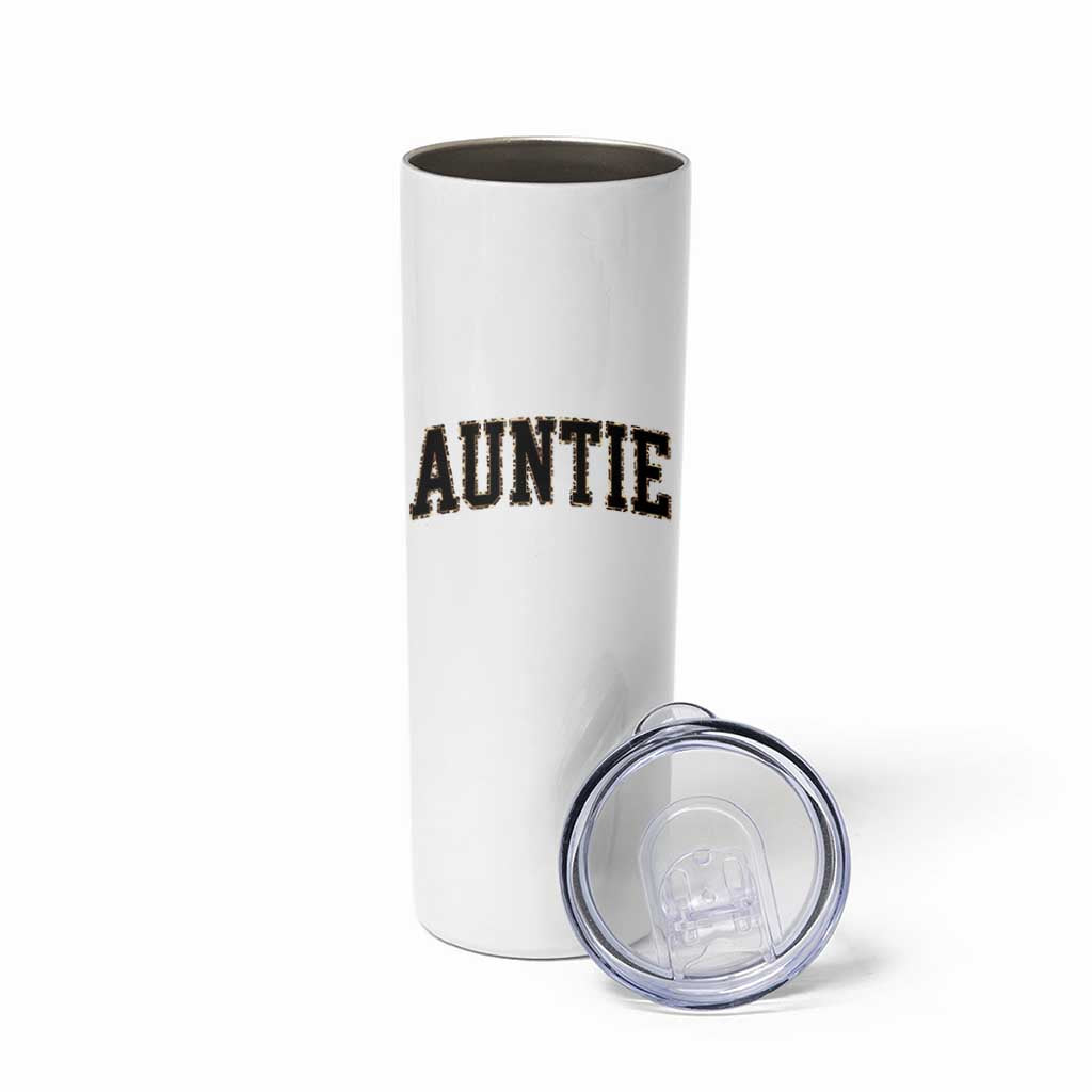 Auntie Skinny Tumbler Retro Varsity New Aunt Letter Print