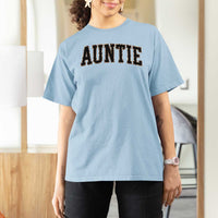 Auntie T Shirt For Women Retro Varsity New Aunt Letter Print