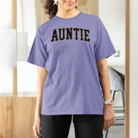 Auntie T Shirt For Women Retro Varsity New Aunt Letter Print
