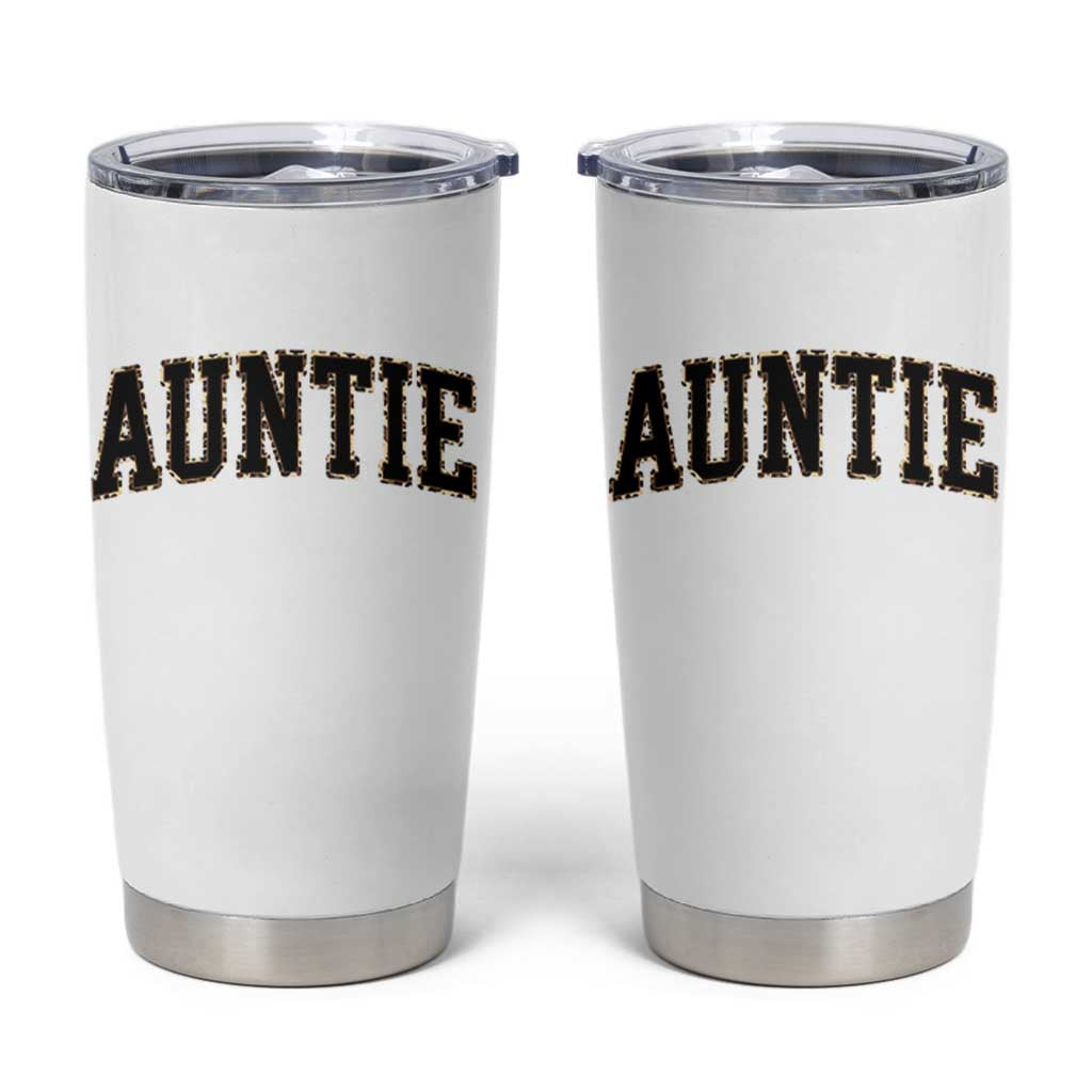 Auntie Tumbler Cup Retro Varsity New Aunt Letter Print
