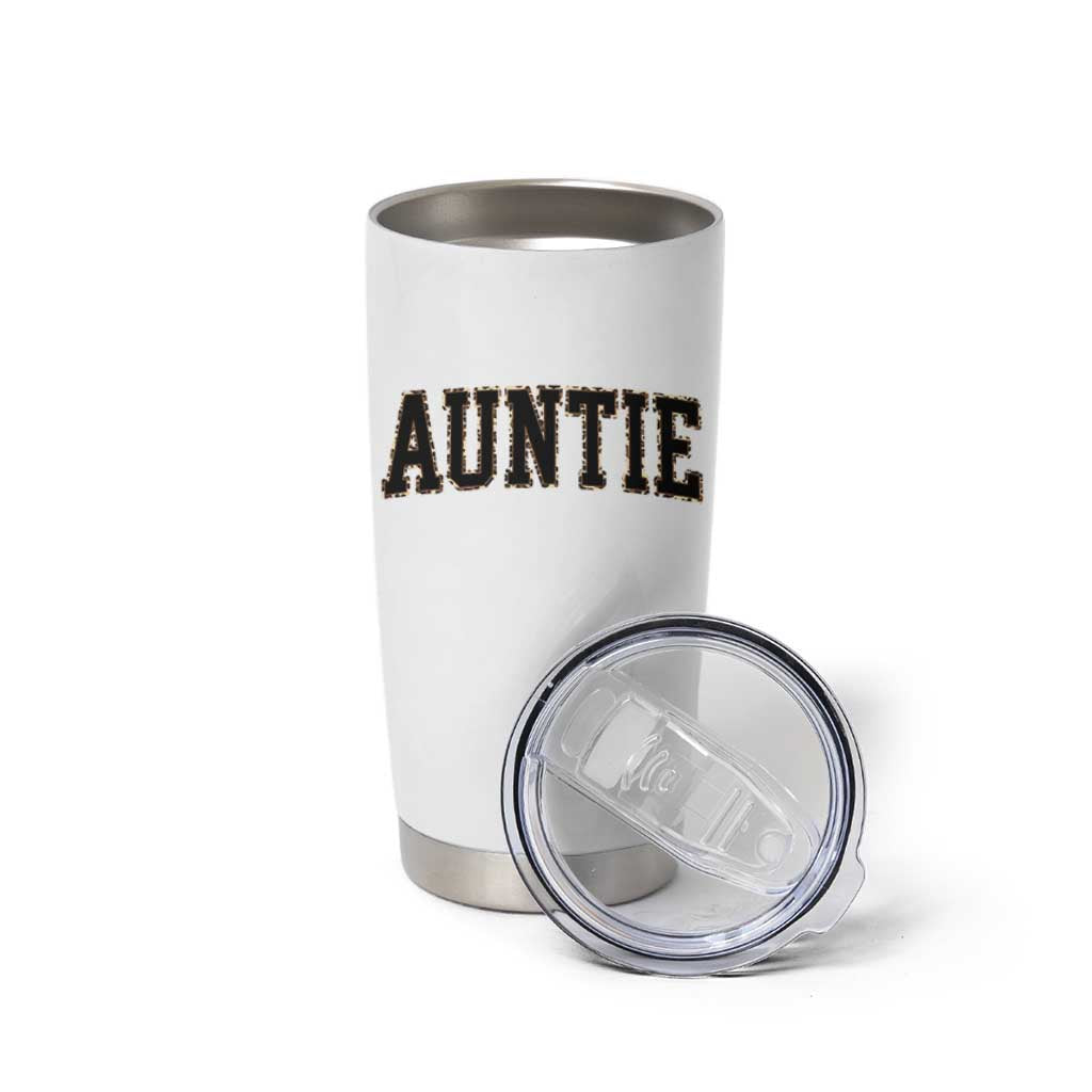 Auntie Tumbler Cup Retro Varsity New Aunt Letter Print