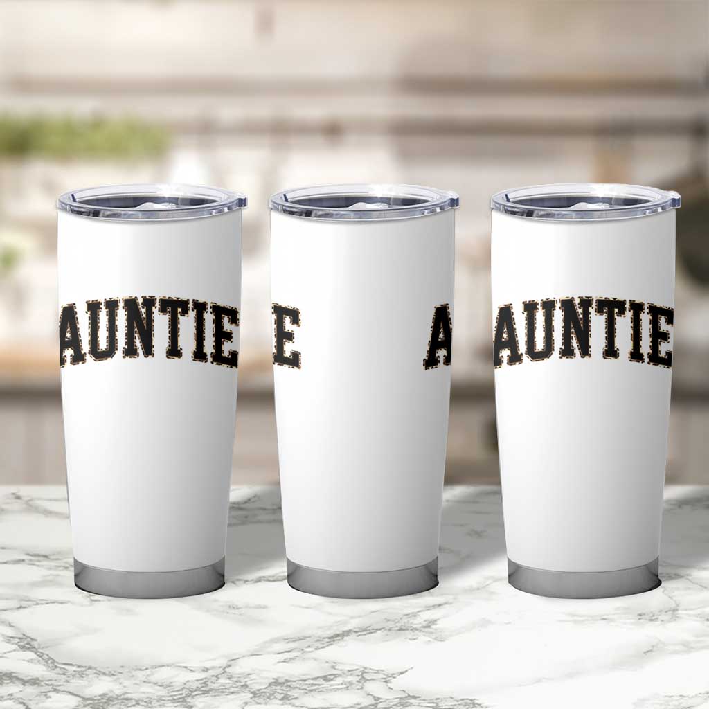Auntie Tumbler Cup Retro Varsity New Aunt Letter Print
