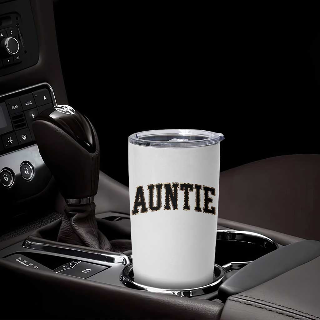 Auntie Tumbler Cup Retro Varsity New Aunt Letter Print